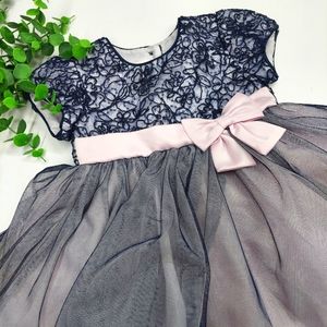 🤎5/$25🤎Bonnie Baby Formal Navy Blue Pink Dress
